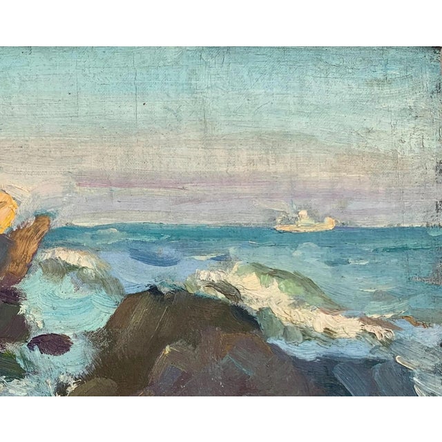 Realism Original Seascape Oil Painting, Ukrainian Artist, 1960s For Sale - Image 3 of 6