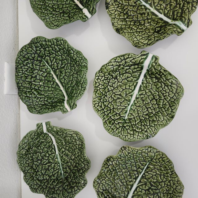 Traditional Final Clearance Spring Easter Luxury Cabbage Cup Bowls Majolica Ac Pereira Portugal 20th C. - Set of 10 For Sale - Image 3 of 16