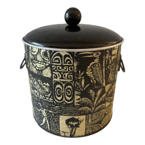 Vintage Tiki Style Metal Ice Bucket