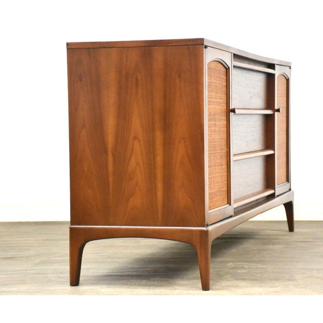 Mid-Century Modern 1960s Refinished Walnut Credenza by Lane Rhythm For Sale - Image 3 of 9