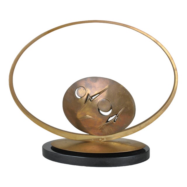 Carmello Cappello, Sculpture on Base, 1974, Bronze & Marble For Sale