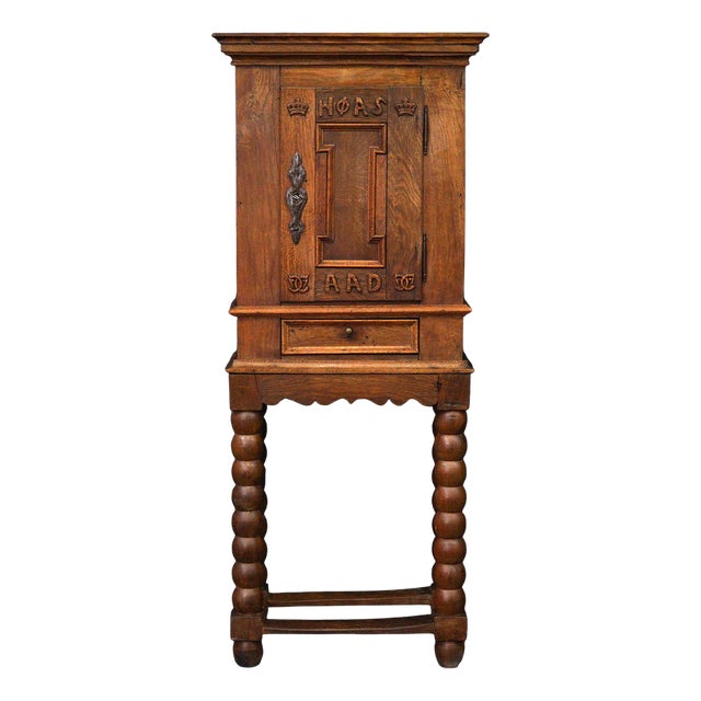 Baroque Tobacco Cabinet in Oak For Sale