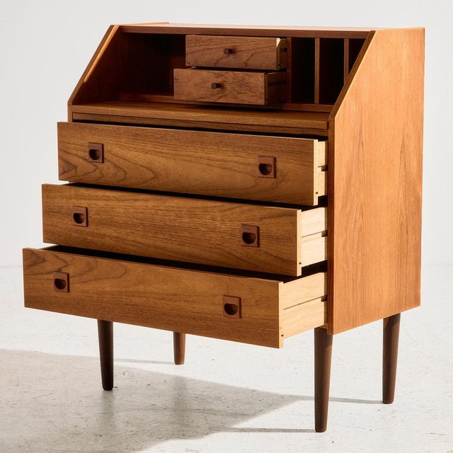 Vintage Teak Bureau Desk, 1960s For Sale - Image 3 of 14