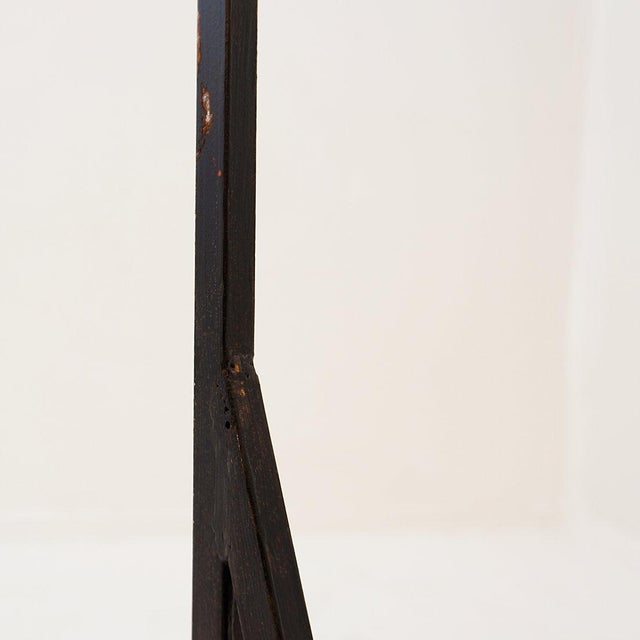 Floor Lamp in Metal and Sandblasted Glass Disc For Sale - Image 11 of 16