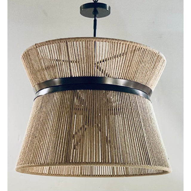 Organic Modern Cinched Rope High Strung Pendant Chandelier For Sale In Atlanta - Image 6 of 6