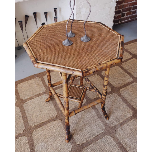 19th Century Aesthetic Movement Bamboo Side Table With Octagonal Top For Sale - Image 15 of 15