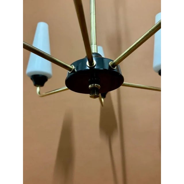 Metal Chandelier from Maison Lunel, 1950 For Sale - Image 7 of 10