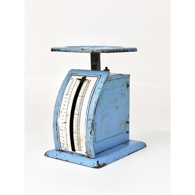 Bauhaus Decorative Blue Avantgarde Letter Scale attributed to Marianne Brandt, Germany, 1930s For Sale - Image 9 of 18