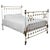 White Antique Victorian Brass and Iron King Size Bed, 1800s For Sale - Image 8 of 8