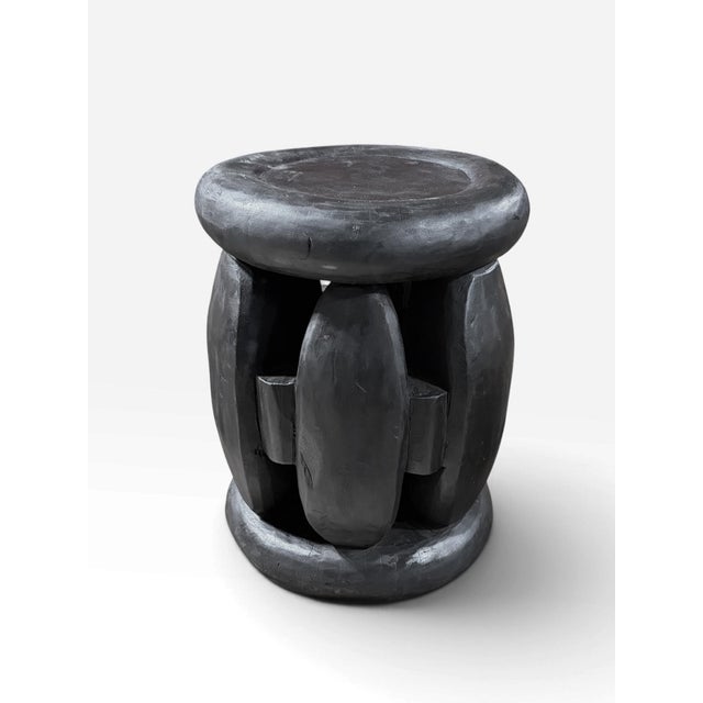 1980s Vintage Tribal Nobility Wood Bamileke Stool/Table Cameroon 17" H For Sale - Image 5 of 7