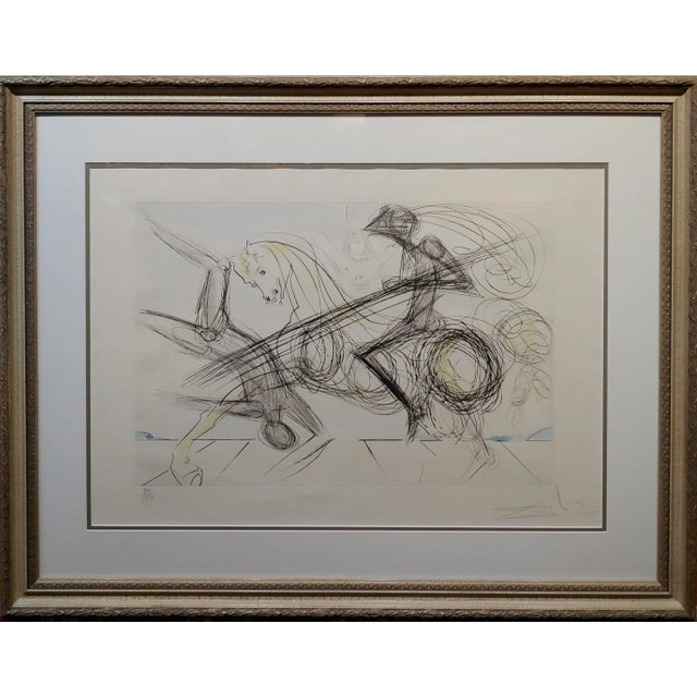 Salvador Dali - The Black Knight - Color Etching drypoint etching; Pencil signed and numbered 83/150 20 x 28 1/2 inches...