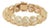 Mid 20th Century Fancy Open 15mm Wide 14k Yellow Gold Swirl Link Bracelet For Sale