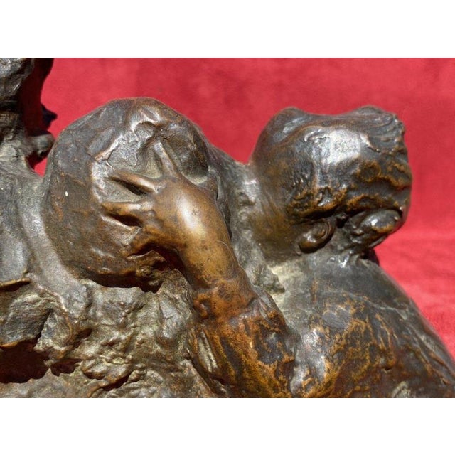 Brown Juan Clara, Busts of Laughing Children, Bronze For Sale - Image 8 of 10