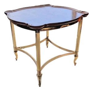 Louis XVI Style – End Table With Brass Legs | French Side Table | Mid-Century Home Décor