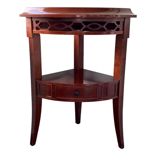 Bombay & Co. Triangle Corner Table With Drawer For Sale