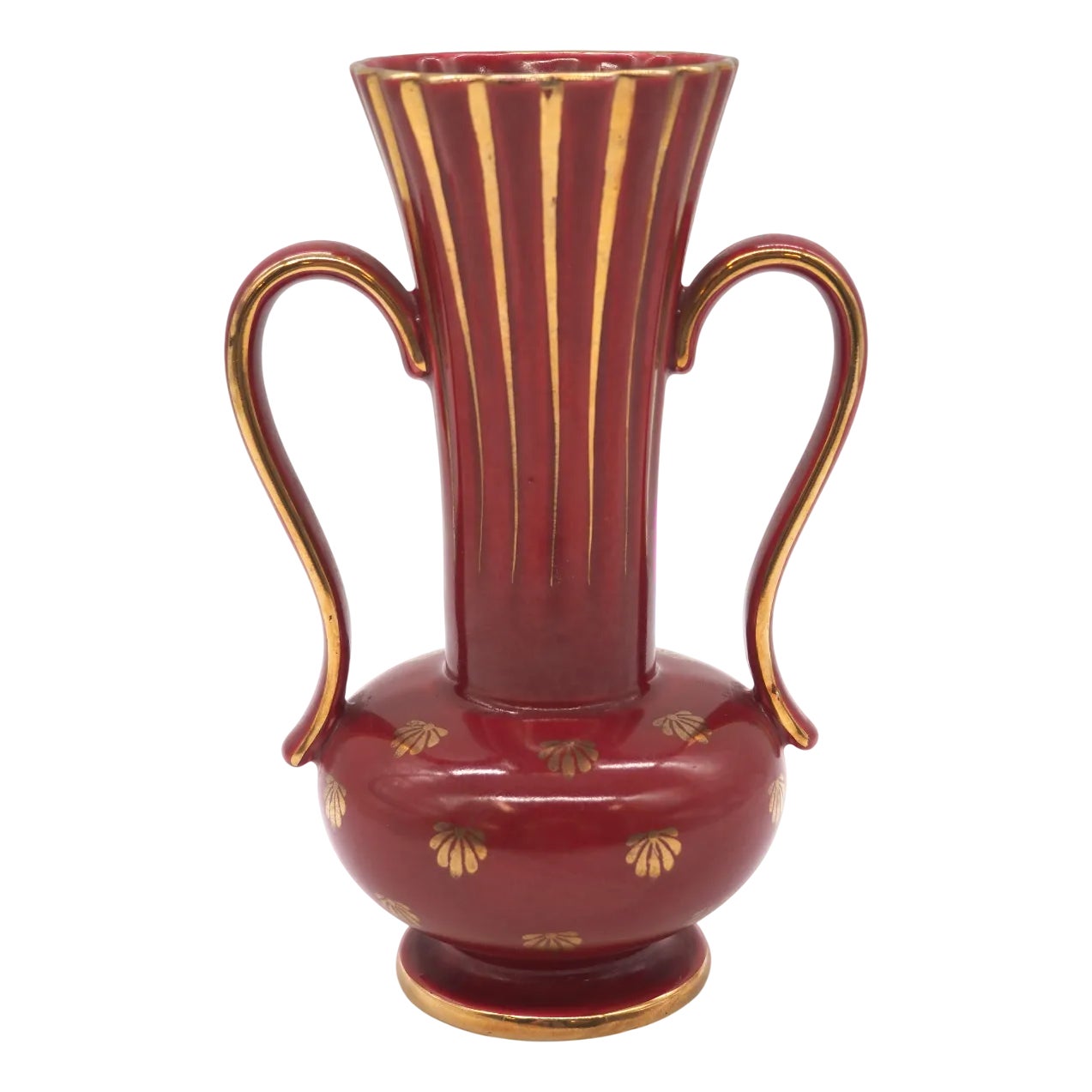 Gefle Red Ruby Vase by Arthur Percy for Gefle Uppsala Ekeby, Sweden ...
