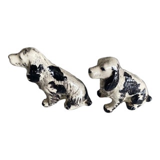 Pair of Vintage 1960s Porcelain Spaniels by Goldammer Ceramics For Sale