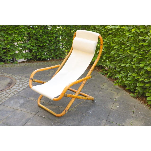 Vintage Bamboo Lounge Chair by Vivai del Sud, 1970s, in Very Good conditions. Designed 1970 to 1979 This piece is...