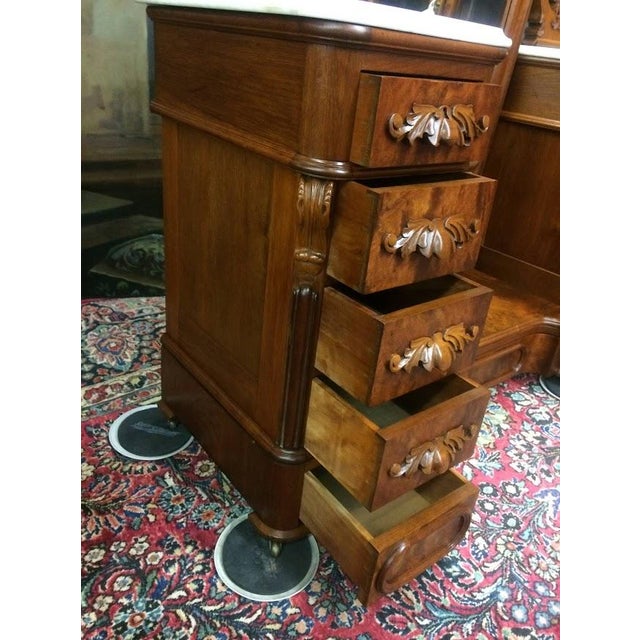 Wood Antique Dressing Mirror, Full Length Victorian Dresser Mirror For Sale - Image 7 of 17