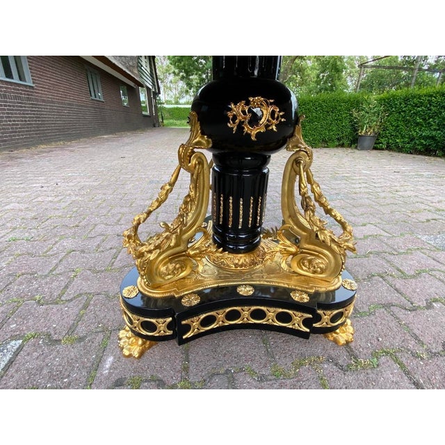 1960s French Louis XVI Bronze Porcelain Center Table For Sale - Image 9 of 15