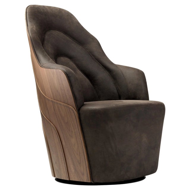 Brown Brown Leather Couture Armchair by Färg & Blanche for Bd Barcelona For Sale - Image 8 of 8