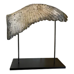Large Antique 19th Century J. W. Fiske Zinc Sculpture of an Angel or Bird Wing