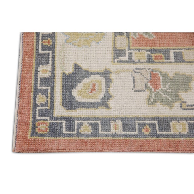 Modern Red Handwoven Turkish Oushak Rug 3'8" X 5'8" For Sale - Image 3 of 6