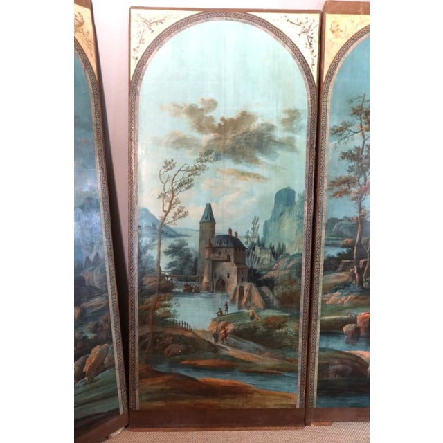 Landscapes, 19th Century, Painted Panels, Set of 6 For Sale - Image 3 of 15