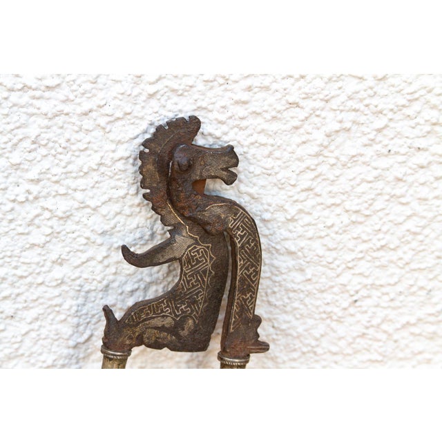 Asian Antique Bronze & Iron Mythological Sarota For Sale - Image 3 of 5