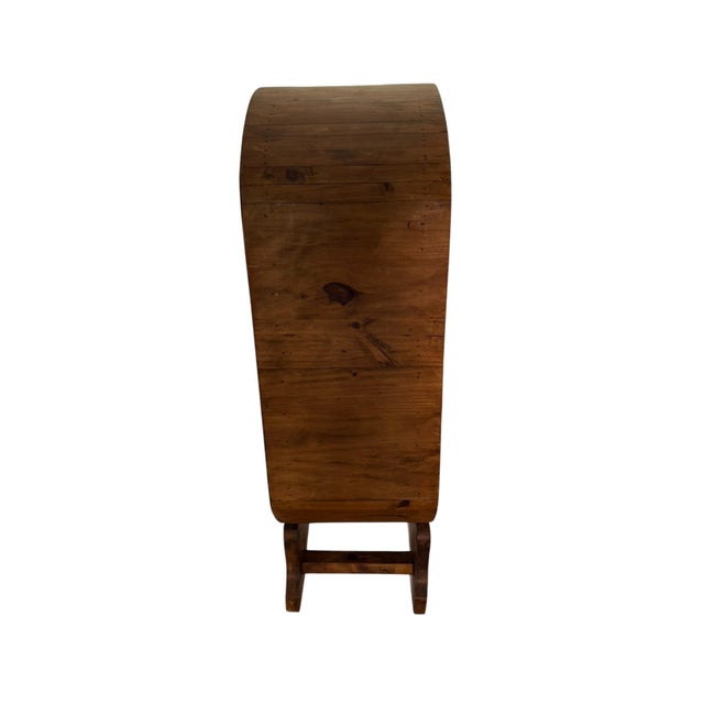 Brown Rustic Freestanding Mexican Barrel-Style Wooden Wine Rack and Glass Holder, 1980 For Sale - Image 8 of 13