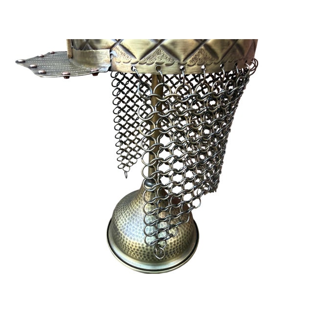 Brass Fluted Brass Tabletop Ottoman Helmet For Sale - Image 8 of 10