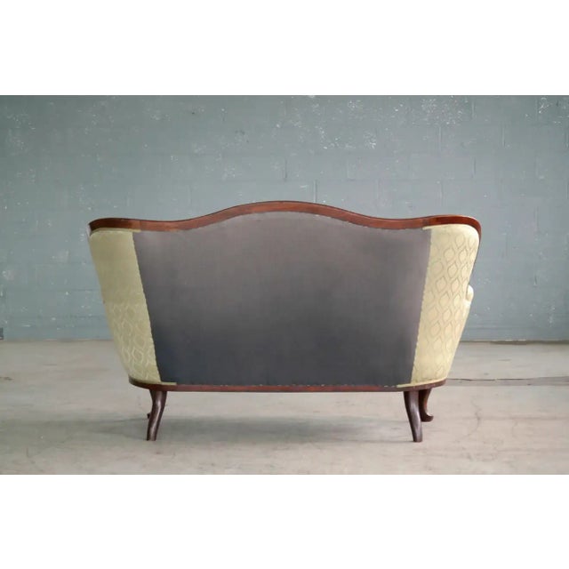 Danish 1860s Rococo Revival Settee or Loveseat in Carved Mahogany For Sale - Image 9 of 10
