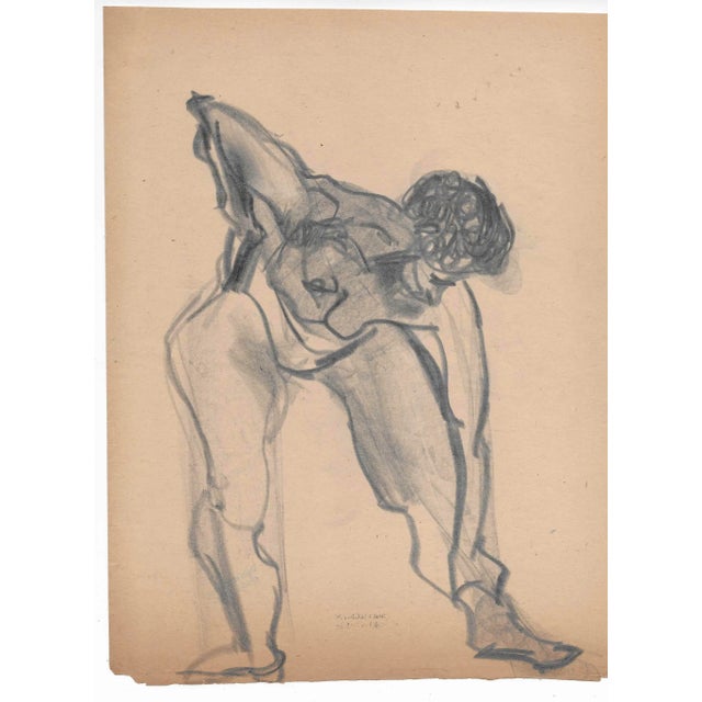 MCM stretching female nude by Paul McCarron (1933-2018) later known as a prominent New York art dealer. This work is from...