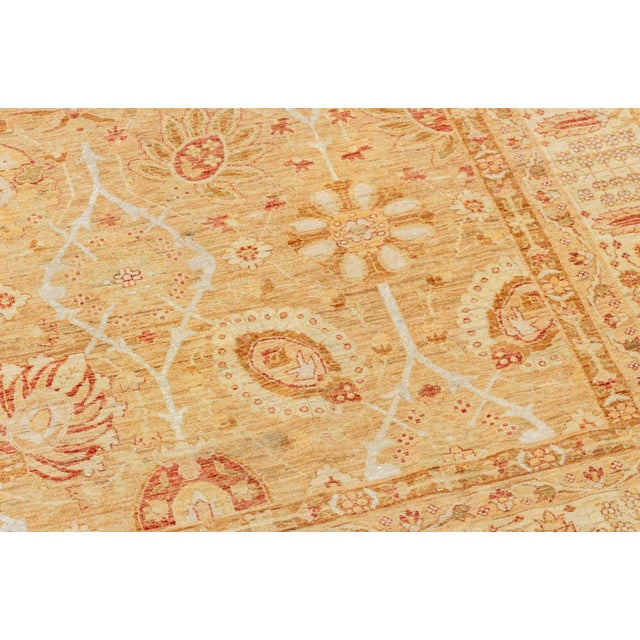 Late 20th Century Afghan Tabriz Wool and Silk Carpet 17' 6" X 12' 7" For Sale - Image 5 of 10