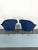 Blue Mid-Century Modern Loveseat and Armchairs by Gastone Rinaldi, 1950s, Set of 3 For Sale - Image 8 of 18