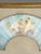 Wood Antique French Louis XV Period Hand Painted Pale Blue Fan in Gilt Frame With Angels and Cherubs For Sale - Image 7 of 13