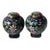 Pair of Vintage Cloisonné Enamel Tea Jars – Black Ground, Floral Motif, With Original Box For Sale