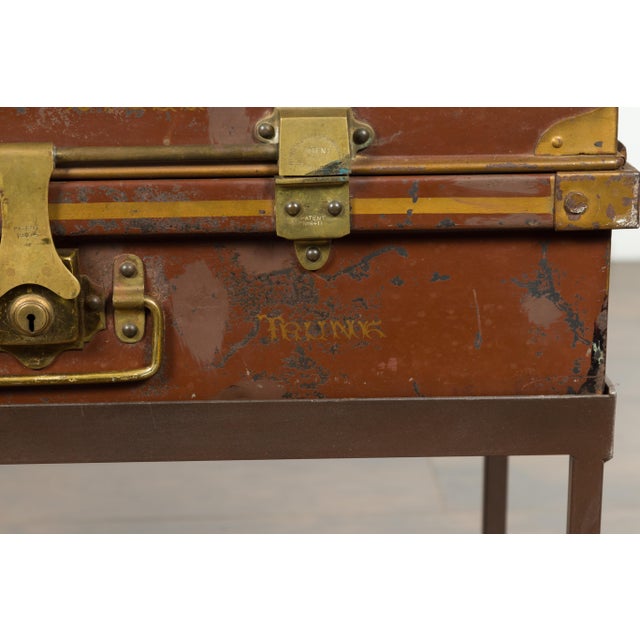 Early 20th Century Star of India Ship's Trunk Made by Newton Shakespeare and Co. on Custom Base For Sale - Image 11 of 12