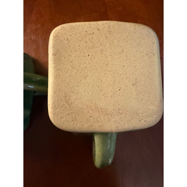 Anna Van Briggle Art Deco Pottery Green Glaze Creamer & Sugar ca.1955 For Sale - Image 12 of 13