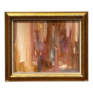 Vintage Boho Original Abstract Oil Painting on Canvas