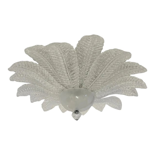 Lot of 2 Murano Glass Sputnik Chandelier Flush Mount, Mazzega Zuccheri Venini Barovier Style For Sale - Image 4 of 7