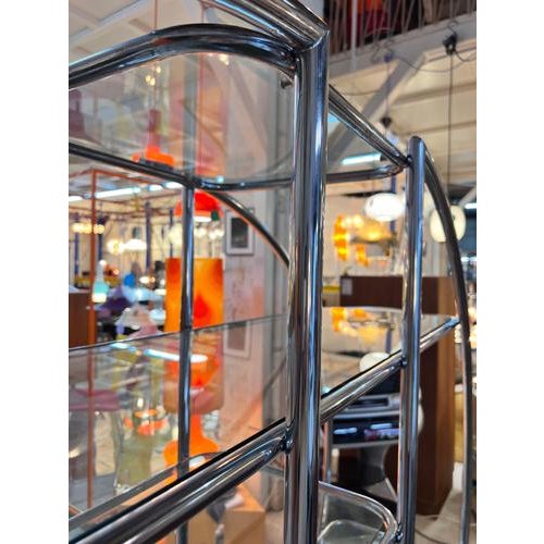 Round Room Divider in Chrome and Glass For Sale - Image 6 of 11