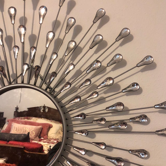 1980s Large Mirrored Starburst Mirror For Sale - Image 9 of 12