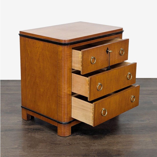 Biedermeier Vintage National Mt. Airy Vienna Three Drawer Nightstand For Sale - Image 3 of 11