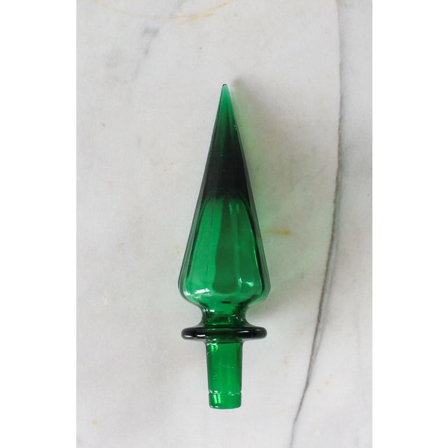 Vintage Italian Empoli Green Art Glass Decanter For Sale - Image 9 of 9