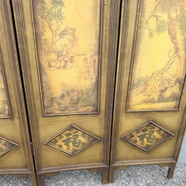 Vintage Chinoiserie Room Divider Screen For Sale - Image 9 of 9