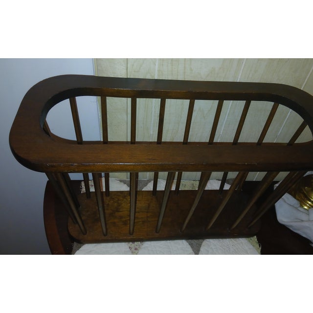 Mid-Century Modern 1950s Mid Century Modern Umanoff Style Walnut Magazine Rack For Sale - Image 3 of 8