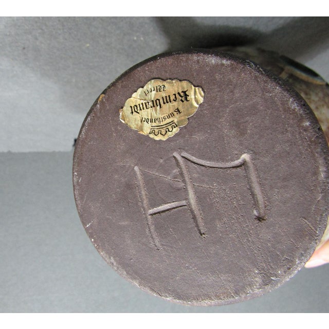 1970s Hannie Mein Signed Dutch Studio Pottery Ceramic Tea Light Holder For Sale - Image 9 of 10