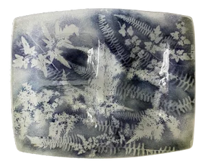 Large Edwin Walter Kiln Glass 3-Part Fern Serving Dish