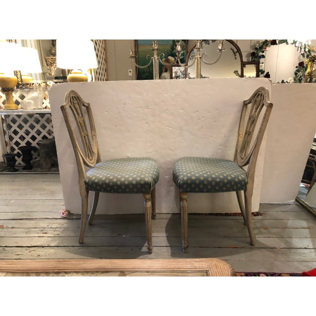 Painted 18th Century Neoclassical Side Chairs -A Pair For Sale - Image 10 of 12